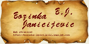 Božinka Janičijević vizit kartica